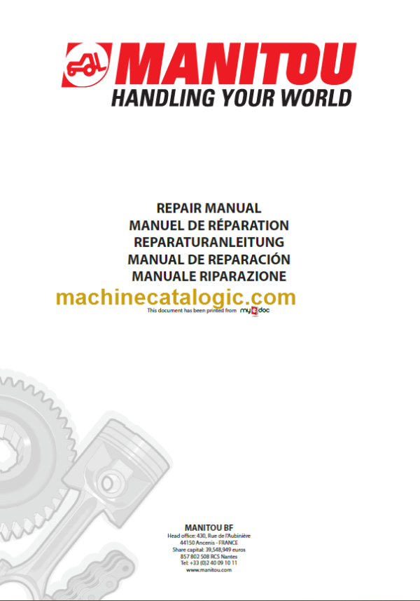 MANITOU CD CG 15 18 20 25 30 35 P Repair Manual