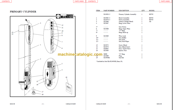 MANITOU 9700 Series Parts Manual