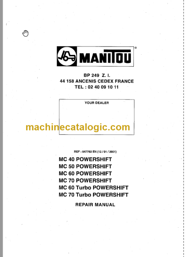 MANITOU MC 60 POWERSHIFT REPAIR MANUAL