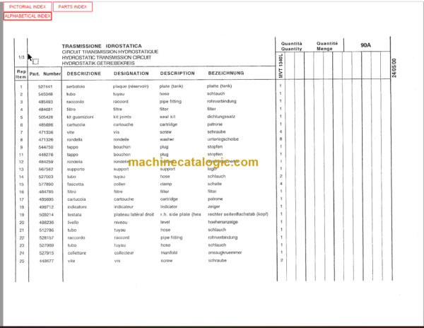 Manitou MVT 670 Parts Catalogue