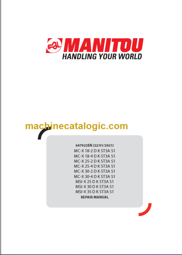 MANITOU MC-X 25-2 D K ST3A S1 REPAIR MANUAL