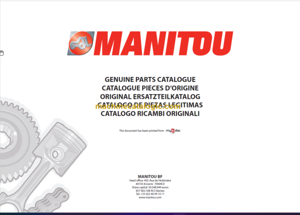 Manitou MLT 1035 L TURBO LSU S6 E3 Parts Catalogue