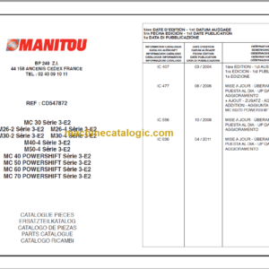 MANITOU M40-4 S3-E2 PARTS CATALOGUE