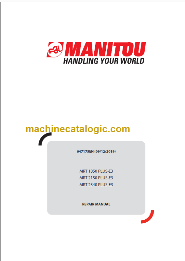 Manitou MRT 1850 PLUS-E3 REPAIR MANUAL