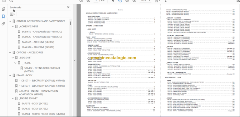 Manitou MLT 1035 L TURBO LSU S6 E3 Parts Catalogue
