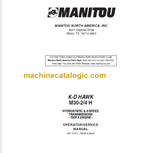 MANITOU K-D HAWK M30-24 H OPERATOR SERVICE MANUAL