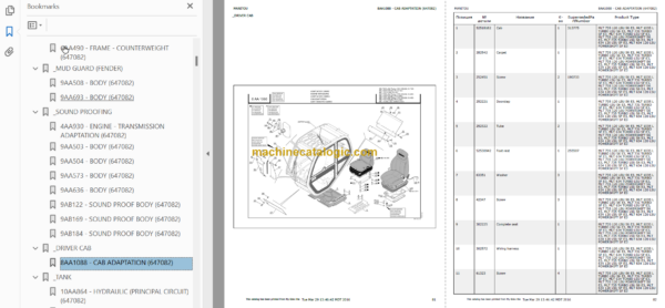 Manitou MLT 1035 L TURBO LSU S6 E3 Parts Catalogue