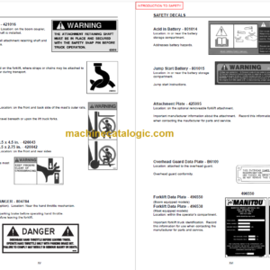 MANITOU K-D HAWK M30-24 H OPERATOR SERVICE MANUAL