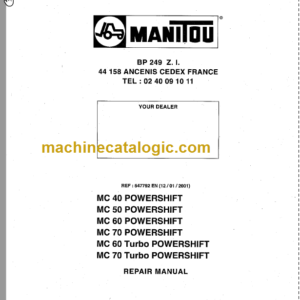 MANITOU MC 70 POWERSHIFT REPAIR MANUAL