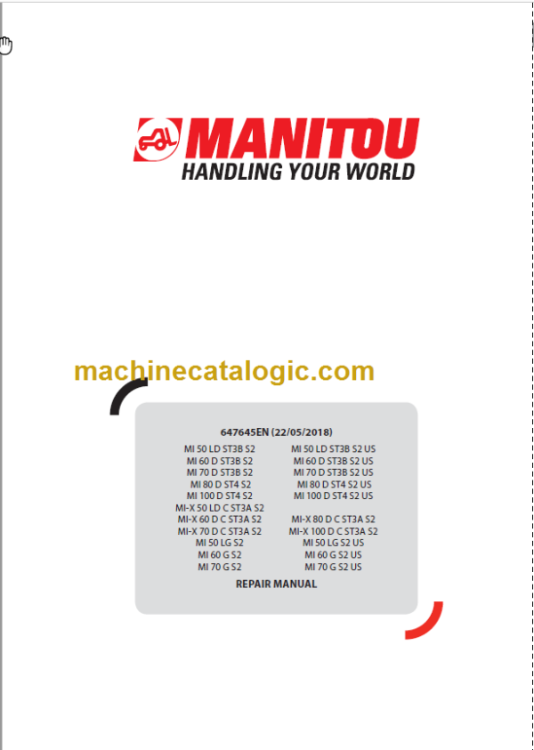 MANITOU MI-X 100 D C ST3A S2 REPAIR MANUAL