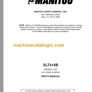 Manitou SLT 415B S2 E2 PARTS MANUAL