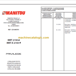 Manitou MRT 2150+ PARTS MANUALS