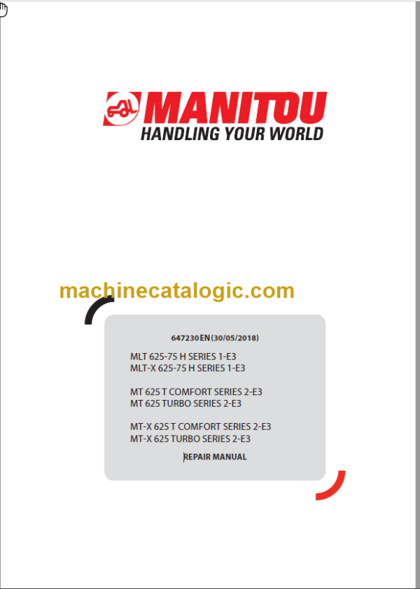 Manitou MLT-X 625 SERIES 1-E3 Repair Manual