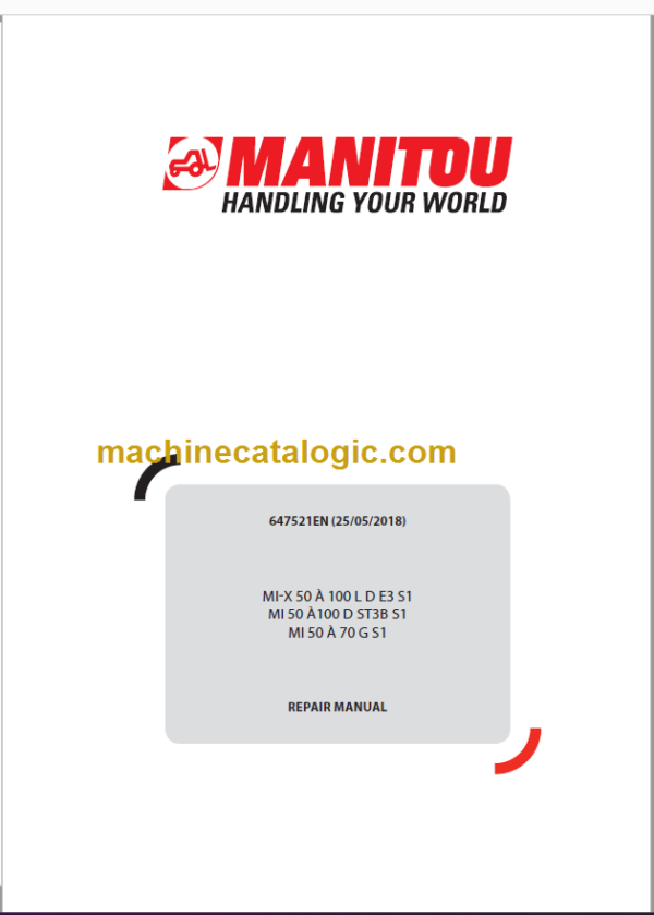 MANITOU MI-X 50 À 100 L D E3 S1 REPAIR MANUAL