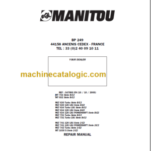 Manitou MLT 634 120 LSU Série B-E2 Repair Manual