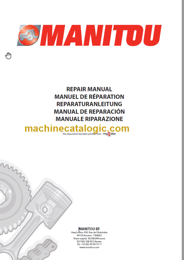 Manitou MLT 845-120 H S4-E3 Repair Manual
