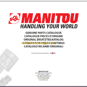 Manitou MLT 732 PARTS CATALOGUE