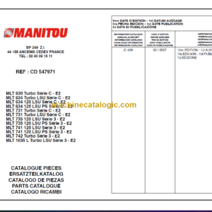 Manitou MLT 634 Turbo LSU Série C - E2 PARTS CATALOGUE