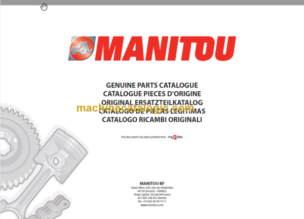 MANITOU MSI 25D PARTS CATALOGUE