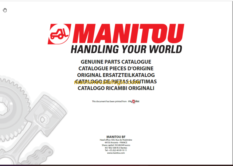 MANITOU MCE 40 CP PARTS CATALOGUE