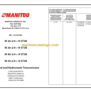 MANITOU M 40-2 + H ST3B PARTS CATALOGUE