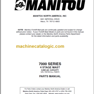 MANITOU 7000 Series Parts Manual