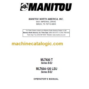 Manitou MLT630 T SB-E2 Operators Manual