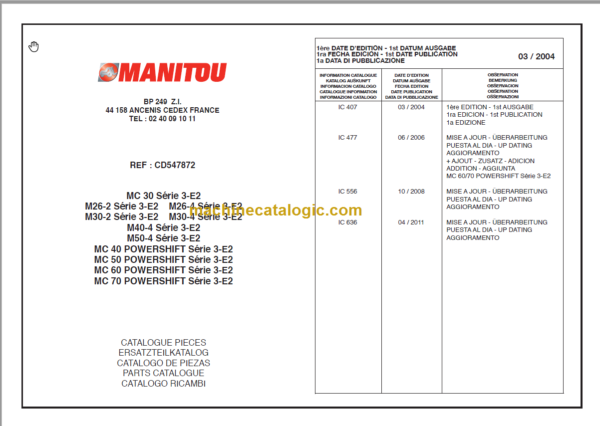 MANITOU M50-4 S3-E2 PARTS CATALOGUE