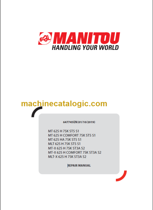 Manitou MLT-X 625 H 75K ST3A Repair Manual