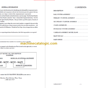 MANITOU 1400M Series Parts Manual