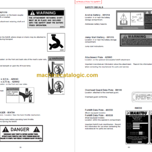 MANITOU M30-2 4 H TIER II OPERATOR SERVICE MANUAL