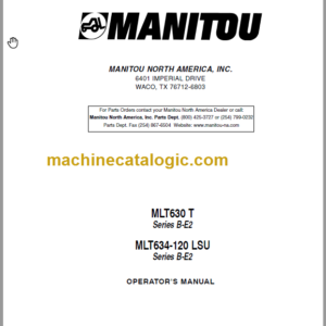 Manitou MLT634-120 LSU SB-E2 Operators Manual