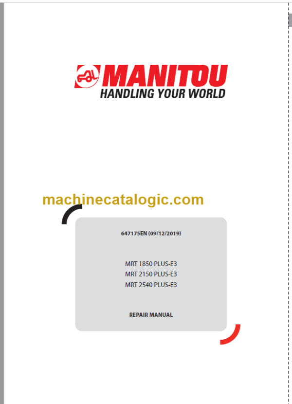 Manitou MRT 2540 PLUS-E3 REPAIR MANUAL