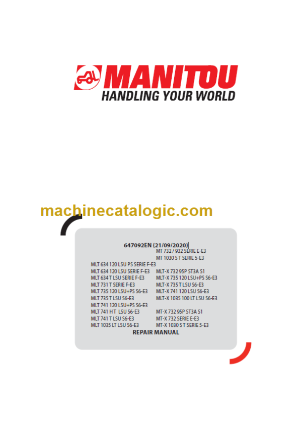 Manitou MLT 634 120 LSU PS SERIE F-E3 Repair Manual