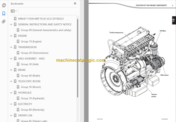 Manitou MRT 2540 PLUS-E3 REPAIR MANUAL