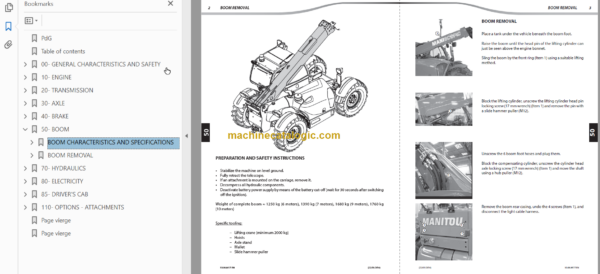 Manitou MLT 634 120 LSU PS SERIE F-E3 Repair Manual