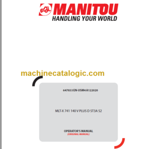 Manitou MLT-X 741 140 V PLUS D ST3A S2 Operator's Manual