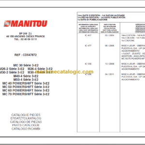 MANITOU MC 40 POWERSHIFT S3-E2 PARTS CATALOGUE