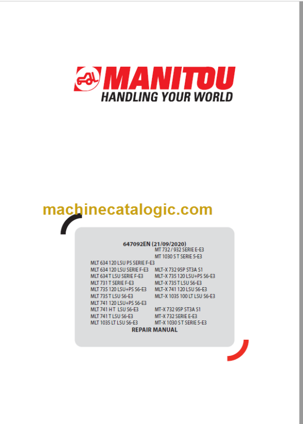 Manitou MLT 634 PS SERIE F-E3 Repair Manual