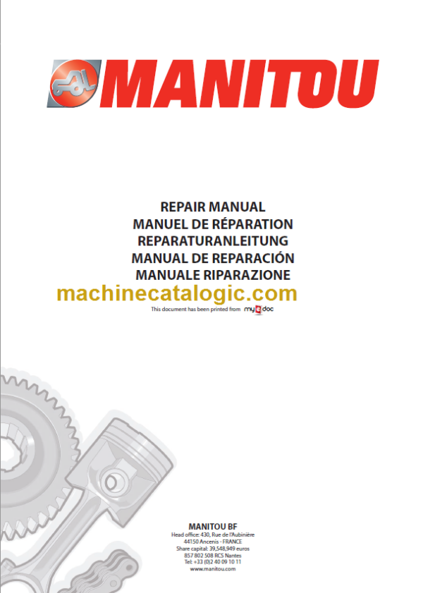 Manitou MLT 523 Series 2-3 Repair Manual