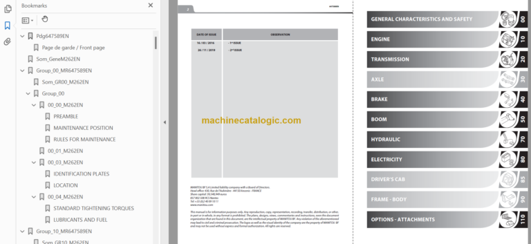 Manitou MVT 929 C 100D ST3B S1-S2 REPAIR MANUAL