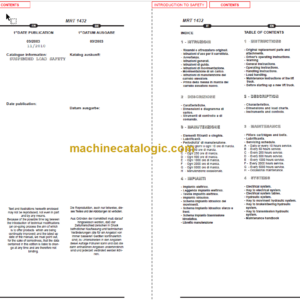 Manitou MRT 1432 400° M SERIES E-2 SERVICE MANUAL