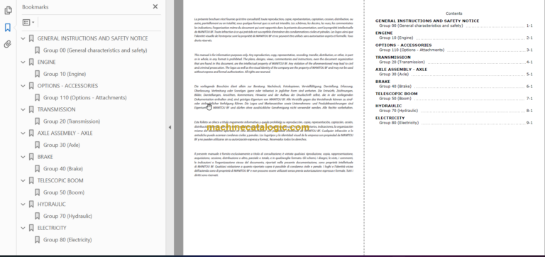 Manitou MLT 845-120 H S4-E3 Repair Manual