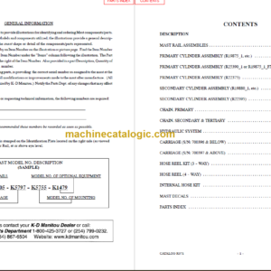 MANITOU 7000 Series Parts Manual