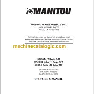 MANITOU MSI30 D TI S2-E2 OPERATOR'S MANUAL