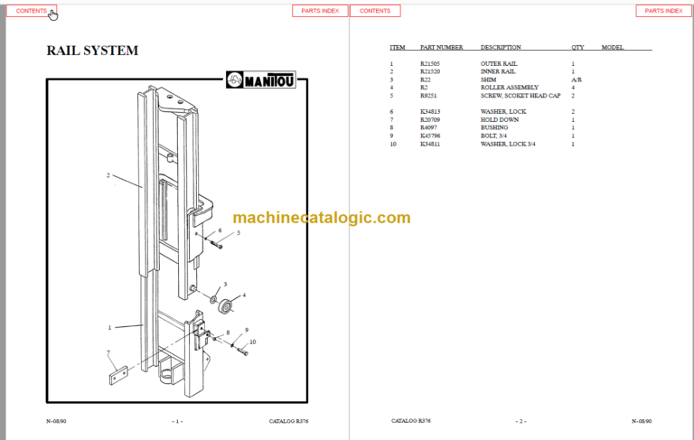 MANITOU 7300 Series Parts Manual