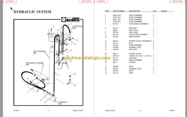 MANITOU 7300 Series Parts Manual