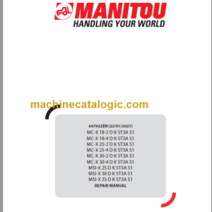 MANITOU MSI-X 25 D K ST3A S1 REPAIR MANUAL