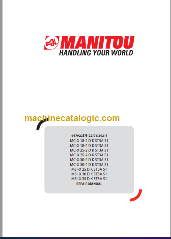 MANITOU MSI-X 25 D K ST3A S1 REPAIR MANUAL