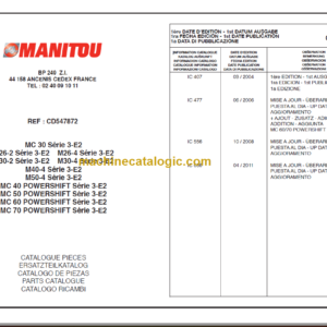 MANITOU MC 50 POWERSHIFT S3-E2 PARTS CATALOGUE